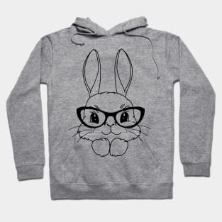 Funny and Cute  Rabbit ,happy Easter cartoon, Cartoon style Hoodie